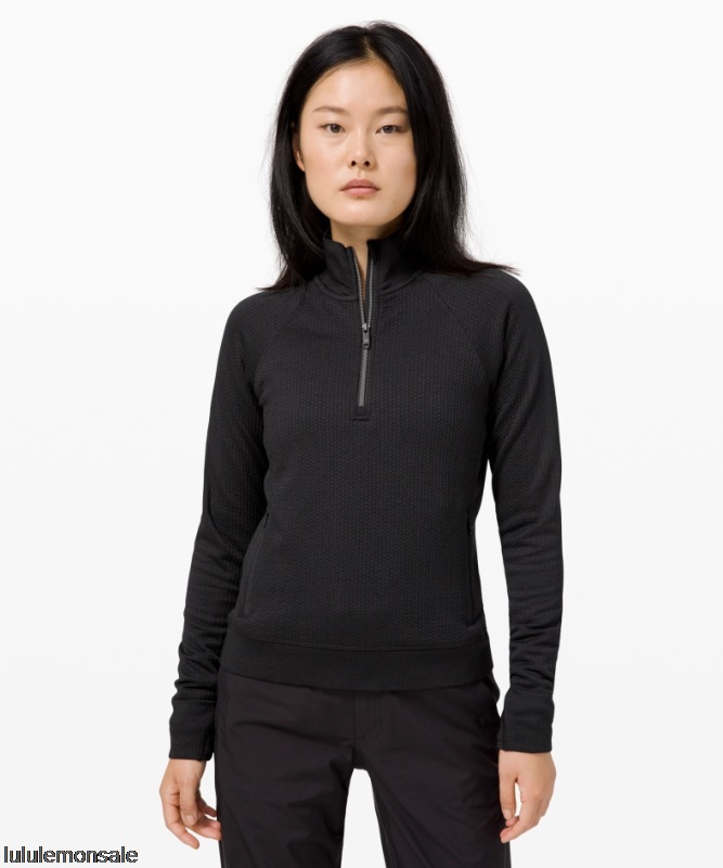 Lululemon Damen DELULU473 | Schwarz Konstruierter Warmer Halbreißverschluss